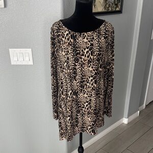 NWOT Chico’s Leopard Print Long Sleeve Top